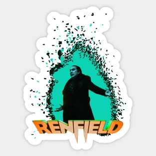 Renfield movie Nicolas Cage as count dracula fan works graphic design by ironpalette Sticker